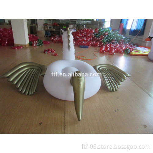 2016 Custom White PVC Inflatable Pegasus Floating Row,Swimming Pool Rider Toys